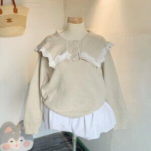 Adorable Lace Peter Pan Collar Sweater